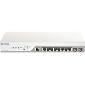 D-Link 10-Port PoE+ Switch Gigabit Ethernet Nuclias Cloud-Managed, 8 x PoE (130 Watt) & 2 x Gigabit Combo Ports (DBS-2000-10MP)