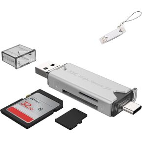 3in1 USB 3.0 Portable SD Micro SD Memory Card Reader for SD SDXC SDHC TF MicroSD MicroSDXC MicroSDHC MMC RS-MMC UHS-I UHS-II UHS-III for Mac OS Windows Linux Chrome PC Laptop Notebook Camera