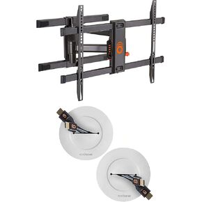 Echogear Full Motion TV Mount & in Wall TV Cable Bundle - Mount TVS تصل إلى 82 "وأخفي الأسلاك خلف الجدار