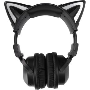 Cat Ear Bluetooth Headset, Bluetrumv5.0 Gaming Headphone with Microphone and Colorful LED Light, Cute Cat Stereo Headset, Dual Mode Connection, for Girls Children Women
