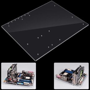 ATX PC Open Frame, Clear Acrylic ATX Test Bench Motherboard Overlock DIY Open Air Frame Chassis PC Case, 330x268mm