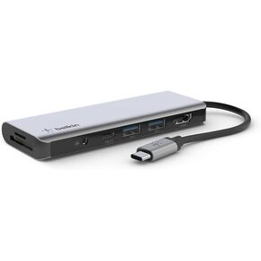 Belkin 6-in-1 USB-C Hub, iMac 24 inch Docking Station with SD & microSD Card Reader, Gigabit Ethernet, 2 USB-A Ports, and USB-C Port for Fast Data Transfers and Peripherals