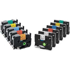 5-Pack Compatible Brother P Touch 18mm TZe Label Tapes Bundle with 6-Pack 9mm TZe Label Tape Work with Brother PT-D400 PT-D600 PT-D610BT PT-D460BT PT-D410 PT-P710BT Label Maker (Total 11-Pack)