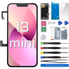 for iPhone 13 Mini Screen Replacement 5.4" LCD Display Digitizer Front Speaker Proximity Sensor 3D Touch Full Assembly Repair Fix Tools Kit A2628 A2481 A2626 A2629 A2630