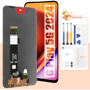 Screen for Motorola Moto G Play 2024 Screen Replacement, LCD Display, Digitizer, Glass & Tools – Compatible with Moto G Play 2024 (Non-OEM, 6.5 Inch) (Black No Fit 2023 Version)