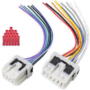 Female Radio Wiring Harness Kit Replacement for 95-08 Nissan Altima Frontier Maxima Murano Xterra Pathfinder, Factory Stereo Wire Cable Adapter for Infiniti Car Audio Video Connector