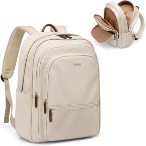 GOLF SUPAGS Backpack for Women Work College Travel Laptop Backpacks Multi-Functional Casual Daypack Teacher Nurse Everyday Bags Fits 15.6 Inch Notebook (Apricot)