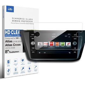 Tempered Glass Screen Protector for Volkswagen Atlas (2018-2023), Atlas Cross Sport (2020-2023) 8 Inch Touchscreen Anti Scratch/Fingerprint (HD Clear)