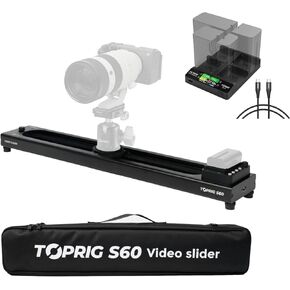 S60 24inch/60cm Motorized Camera Slider and NP-F Battery Charger (S60+BC01)
