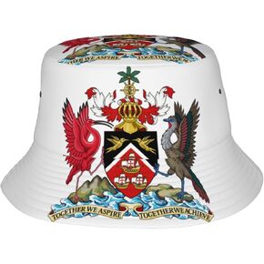 Trinidad and Tobago Flag Bucket Hat Fisherman Cap Foldable Sun Hat, for Beach Trips Camping Fishing Hiking