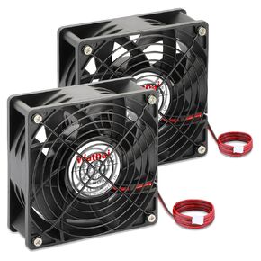 2 Pack Wathai IP67 Waterproof 120x120x38mm 24V DC 120mm Fan 2 Pin Dual Ball Case Fans Efficient and Reliable Cooling for Plasma Cutters, PC