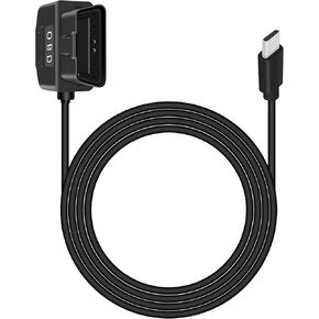 كابل الطاقة Riieyoca OBD2 لـ DASH CAM ، USB-C إلى محول OBD-II Hardwire مع توصيل موصل زر التبديل وتشغيله على مدار 24 ساعة مراقبة/ACC (11.5 قدم/3.5 م)