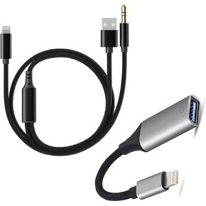 [Apple MFI Certified] Lightning to USB Camera Adapter وشحن كابل الصوت لـ iPhone لـ iPhone 14 13 12 11 iPad ...