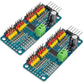2pcs PCA9685 16 Channel PWM Servo Motor Driver Board I2C IIC Interface 12 Bit Resolution for Arduino, Raspberry Pi, Robot