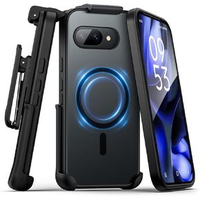 Encased SlimShield for Google Pixel 9a Case with Belt Clip (2025) Dual Hybrid Cover with Holster (Compatible with Magsafe) Black