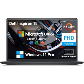Dell Inspiron 15 3000 Laptop Notebook PC, FHD 15.6 Laptop Computer, AMD Ryzen 5, 40GB RAM 1TB SSD+512GB Docking Set, Lifetime Microsoft Office, Windows 11 Pro, 10-Key Number Pad