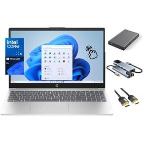 HP 15.6 inch Touchscreen Laptop, Intel Core 5 120U (Beats i7-1355U) 10-Core CPU, 16GB RAM, 1TB SSD + 500GB Portable Storage Hub, WiFi 6, Webcam, KeyPad, HDMI, USB-C, Win 11 Pro