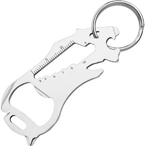 هدايا عيد الأب من زوجة زوجة الابنة الابن للأب ، سلسلة مفاتيح متعددة الأدوات 12 في 1 أدوات EDC جيب ، مضحكة Papa Grandpa Day Gift Ring ، هدايا عيد ميلاد الذكرى السنوية للرجال النساء (الجيتار)