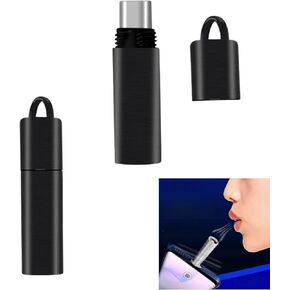 Black Mini Type-C USB Lighter Slim, Windproof, Keychain Design with Tungsten Coil No Need to Charge Electric Lighter