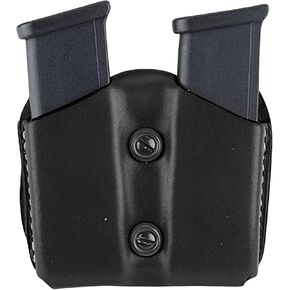 DeSantis Double Magazine Leather Pouch, Black, FITS: Glock 20, 21, 21SF, 29, 30