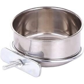 Stainless Steel Hanging Pet Bowls, Dog Crate Food and Water Bowl Metal Coop Cups with Clamp Holder, Detached Dog Cat Cage Kennel Bowl Feeder Dish for Dogs Cats Birds Ferret Rabbit and Small Animals