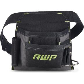 AWP Handyman Tool Apron 6 pockets and Loops for Tool Organization | Black & Gray | Fits up to 50" Waist Size