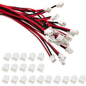 20 Sets JST ZH 1.5mm 2 Pin Male Connectors with 200mm UL1571-24AWG Wire Cables and Female Socket Jst Connector Adapter