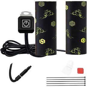 Motorcycle Heated Grip Covers Pad 12V Handlebar Heater, 7/8 Heated Grips for ATV Motorcycle Hand Grip Heater Warmers, 3 Temperature Settings, IP67 Waterproof
