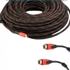 CableVantage Premium HDMI Cable 100FT for 3D DVD HDTV LCD HD TV 1080P v1.4 High Speed Braided Nylon HDMI Cable Braided Red