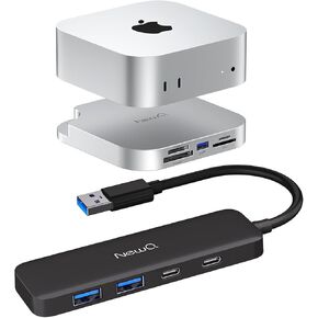 Mac Mini M4 Dock with 10Gbps CFexpress Type A/Type B Card Slot and NEWQ Dual USB C USB A 3.0 Hub