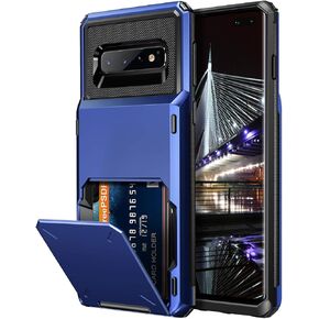 Vofolen Case for Galaxy S10 Plus Case Wallet [4 Card Pocket] Card Holder Slot Anti-Scratch Dual Layer Protective Bumper Tough Rubber Armor Hard Shell Cover Case for Samsung Galaxy S10 Plus Black