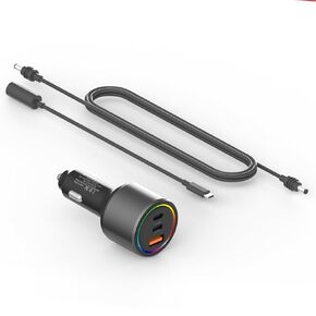 ALIENSX Car Charger for Starlink Mini with 0.2M USB-C to DC Female Adapter & 2M DC Power Cable, USB-C PD 100W / 45W & USB-A QC 35W Ports, High-Strength Power Cable for Cars/RVs/Trucks