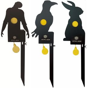 Atflbox Metal Zombie and Rabbit and Eagle Air Rifle Auto Reset Target, Rated for .177 .22 Caliber Outdoor Shooting