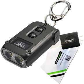 EdisonBright Nitecore TINI2 Grey 500 Lumen USB Rechargeable LED Keychain Light Brand Charging Adapter (Grey)