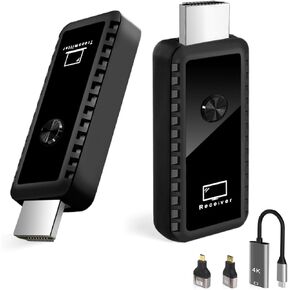 Wireless HDMI Transmitter and Receiver 100ft/30m, 4K Decode 1080P Output Mini Wireless HDMI 2.4G/5G Plug&Play Portable HDMI Wireless for Streaming Video and Audio to Monitor from Laptop/TV Box