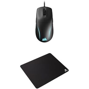 Corsair M75 Wired RGB Lightweight FPS Gaming Mouse MM100 Cloth Mouse Pad – 26,000 DPI – Swappable Side Buttons – High-Performance Mouse Pad Optimized for Gaming – Black