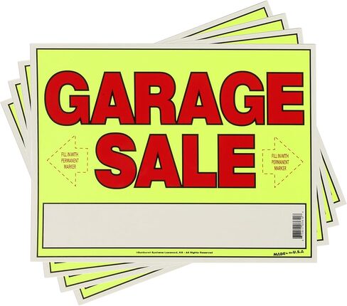 Sunburst Systems 3610 Garage Sale Sign 14" x 11" Neon, w/Directional Arrows & box to write info in, Weather Resistant in Saudi Arabia