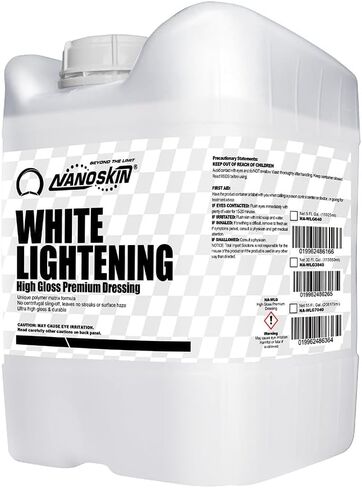 Nanoskin WHITE LIGHTENING Premium Dressing 5 Gallons – Universal Thick Wipe-On Dressing for Car Detailing | Works on Tire, Vinyl, Rubber, Plastic & Trim | For Cars, Trucks, Motorcycles, RVs & More in Saudi Arabia