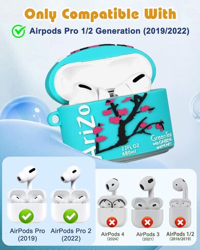 BOARETIU for AirPods Pro/Pro 2nd Generation Case - Cute Kawaii Ice Cream مع سلسلة مفاتيح لـ AirPods Pro & Pro 2 Case Cover Funcy 3D Soft Silicone Cool for Girls Women Boys in Kuwait