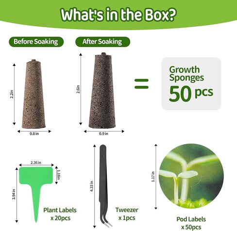 30 Pack Grow Sponges, Replacement Root Growth Sponges Seed Pods Compatible with AeroGarden, Seedling Starter Sponges Kit for Hydroponic Indoor Garden System in Saudi Arabia