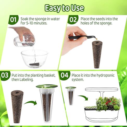 30 Pack Grow Sponges, Replacement Root Growth Sponges Seed Pods Compatible with AeroGarden, Seedling Starter Sponges Kit for Hydroponic Indoor Garden System in Saudi Arabia