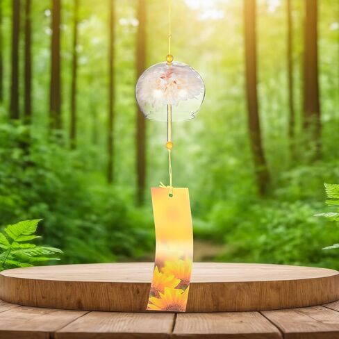 2-Pack Japanese Wind Chimes, Glass Wind Bells Handmade Pendant, Glass Hanging Wind Chimes for Outdoor/Garden/Patio/Home/Yard Decoration [Cream] in Kuwait