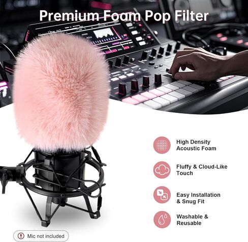 فلتر بوب/واقي رياح لميكروفونات Audio-Technica AT-2020 AT-2035 AT-2050 AT-2500 AT-4040، غطاء ميكروفون لتصفية الأصوات المزعجة والضوضاء الهسهسة in Kuwait