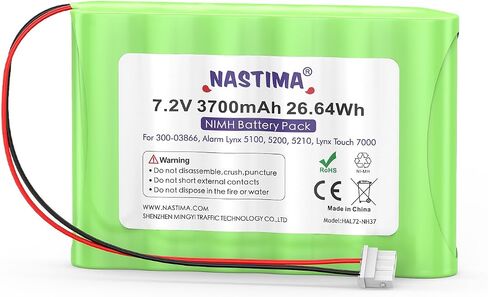 NASTIMA 7.2V 3700mAh NIMH Replacement Battery Compatible with Honeywell Alarm Lynx 5100, 5200, 5210, Lynx Touch 7000, Lyric Controller Lyric Keypad LCP500-L LYNXRCHKIT-SHA LCP500-4B in Saudi Arabia