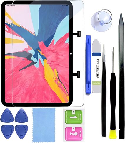 طقم استبدال شاشة iPad 9 الجيل التاسع 2021 10.2 بوصة زجاج شاشة تعمل باللمس A2602 A2603 A2604 A2605 طقم أدوات إصلاح واقي الشاشة المثبت مسبقًا باللون الأسود (بدون شاشة LCD) in Kuwait