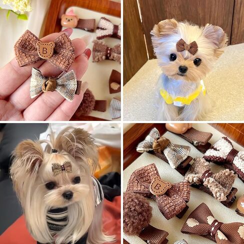 23Pcs Dog Hair Clips Small Dog Hair Bows Cute Pet Grooming Accessories Alligator Clips Stay In Hair Barrettes Flower Crown Hairpin Topknot Pet Headdress Dog Bowknot for Yorkie Puppy Maltese Girls Dogs in Saudi Arabia