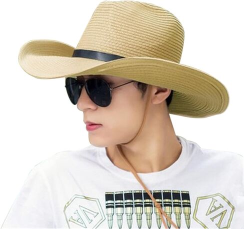 Kids Straw Hat Cowboy Hat Straw Sun Hat Parent-Child Hat Straw Bucket Hat in Saudi Arabia