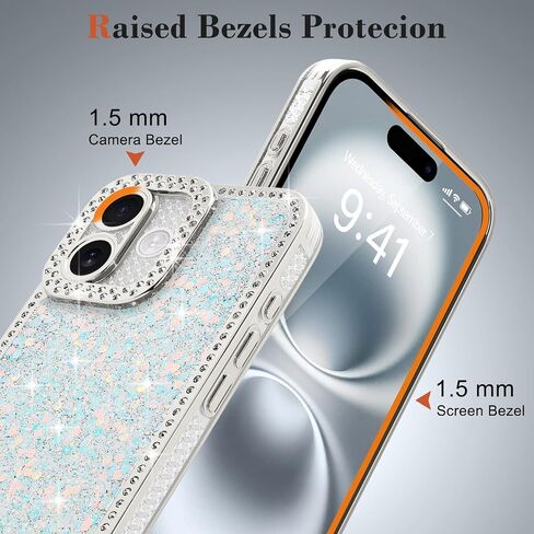 Lafunda for iPhone 13 Case Glitter, Luxury Shiny Bling Sparkly Phone Cover with Crystal Diamonds Rhinestone for Women Girls Soft TPU Slim Shockproof Protective Phone Case for iPhone 13 6.1", Pink in Saudi Arabia