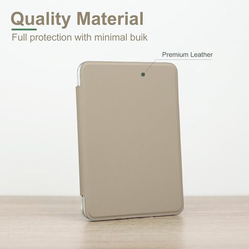 Case for 6" Kindle 11th Generation 2024/2022 Release, Light PU Leather Cover and Transparent Hard Back Shell,with Auto Sleep/Wake,Oat Coffee in Kuwait