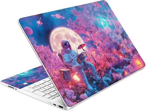 Laptop Skin Decal HP 14" - Astronaut, Laptop Cover Sticker, No Cutting Required, No Bubble, Waterproof, Scratch Resistant - Including Wide Screen and Wrist Pad in Saudi Arabia